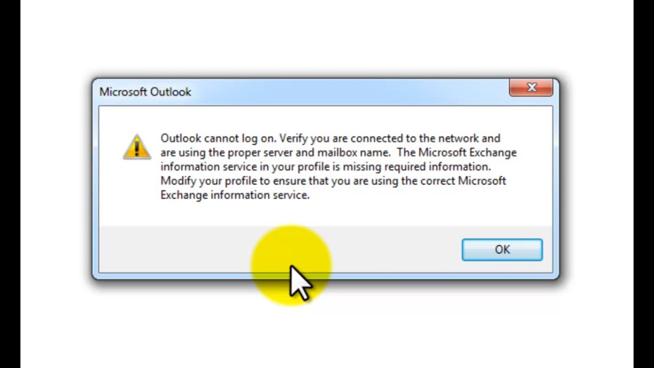 outlook for mac the server for account returned the error logon failure